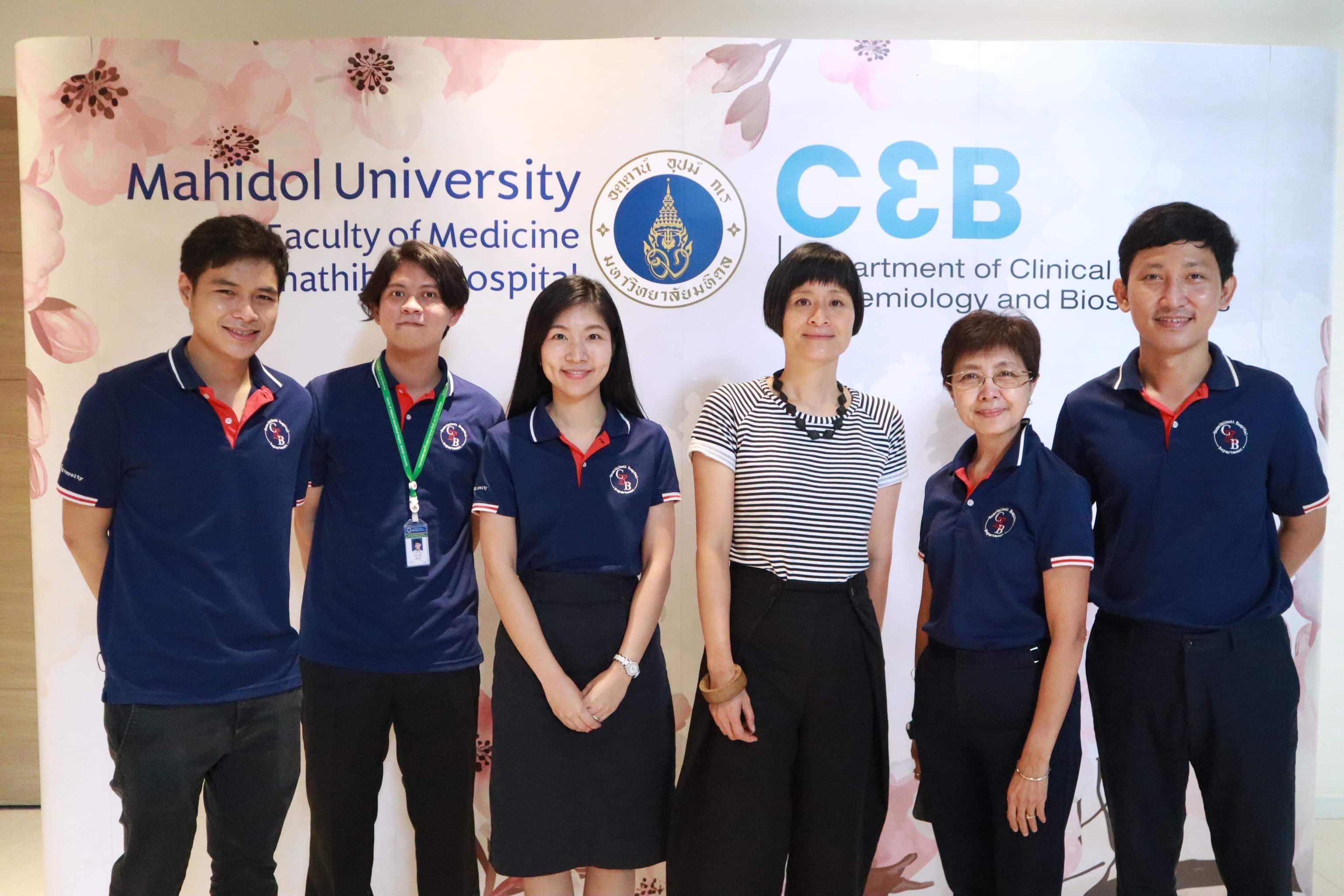 Group photo in the speakers, left to right: Panu Looareesuwan, Htun Teza, Thitiya Lukkunaprasit, Olivia Wu, Ammarin Thakkinstian, Wanchana Ponthongmak