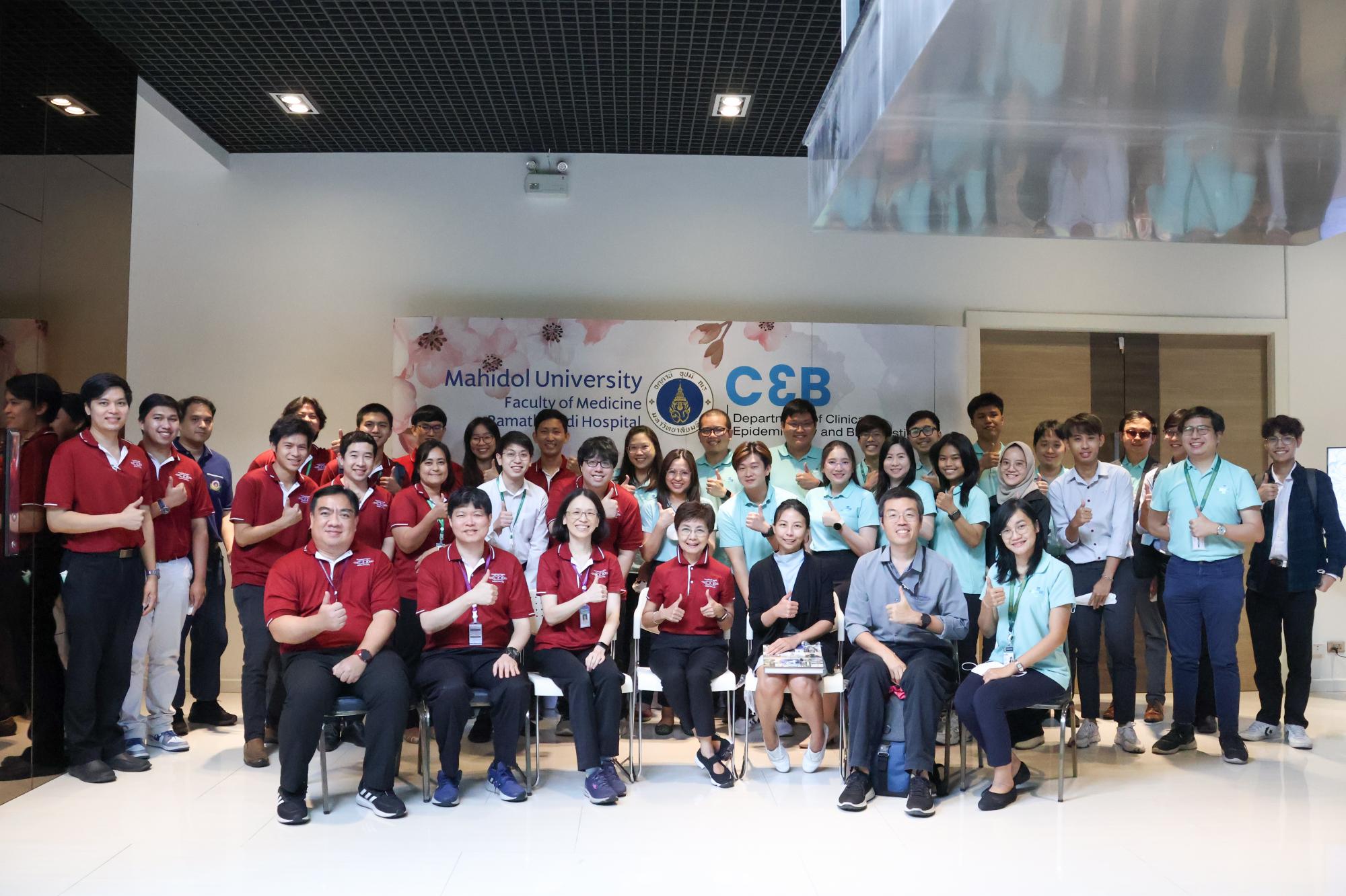 Group Photo; CEB-RAMA-MU in Red, Siraraj in Aquamarine, Chula in general attire